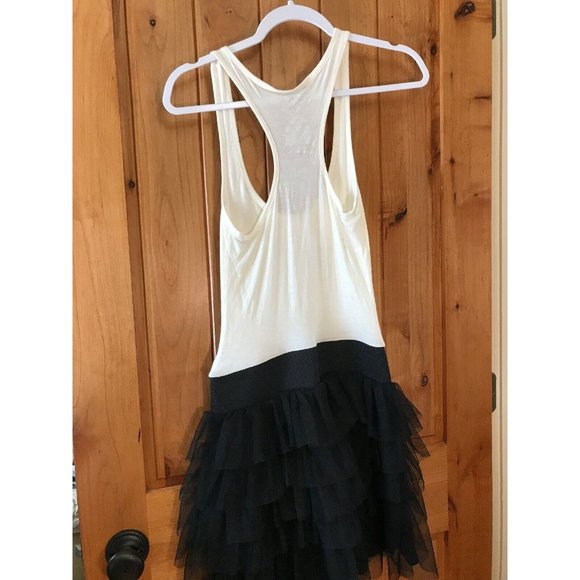 Miley Cyrus Dress Black Cream w/ Tulle Skirt Size Small Rayon Poly MAX AZURIA - Picture 6 of 7